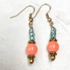 Fluorescent Orange and Teal Glass Elephant Stretch Bracelet and Earrings Set - Image 2