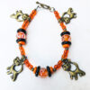 Bronze Cat Orange and Black Bracelet and Earrings set - Image 3