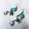 Pearl and Turquoise Ocean Necklace and Earrings Set - Image 4