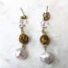 Freshwater Pearl, Crystal and Gold Necklace Set - Image 3