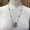 Freshwater Pearl, Crystal and Gold Necklace Set - Image 5