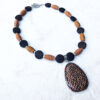 Snakeskin Wood and Silver Necklace & Earrings - Image 2