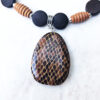 Snakeskin Wood and Silver Necklace & Earrings - Image 4