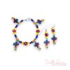 Rainbow Cross Charm Bracelet and Earrings set2