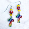 Rainbow Cross Charm Bracelet and Earrings set2 - Image 2