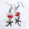 Peach Shell and Freshwater Pearl Starfish Charm Bracelet and Earrings set - Image 3