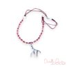 Red Fossil Jasper with Red Suede and Antler Pendant Necklace