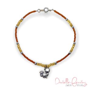 Brown and Gold Fox Charm Anklet