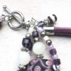 Purple Lampworked Glass and Quartz Quadruple Strand Bracelet - Image 3