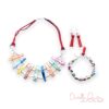 Rainbow Shell, Wood and Suede Tassel Necklace, Bracelet & Earrings