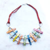Rainbow Shell, Wood and Suede Tassel Necklace, Bracelet & Earrings - Image 3