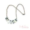 Green and Black Serpentine and Bronze Necklace