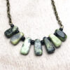Green and Black Serpentine and Bronze Necklace - Image 2