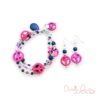 Purple and Pink Peace Multi-Strand Bracelet & Earrings Set