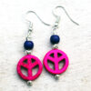 Purple and Pink Peace Multi-Strand Bracelet & Earrings Set - Image 4