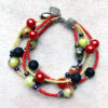 Red, Black and Yellow Diffuser Multi-Strand Bracelet & Earrings Set - Image 3
