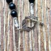 Black and Clear Tassel Necklace and Earrings Set - Image 3