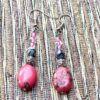 Coral and Gray Tassel Necklace and Earrings Set - Image 3