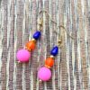 Blue, Pink and Orange Turquoise Peace Tassel Necklace and Earrings Set - Image 3