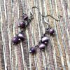 Eggplant Purple and Gunmetal Tassel Necklace and Earrings Set - Image 3