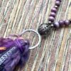 Eggplant Purple and Gunmetal Tassel Necklace and Earrings Set - Image 2