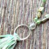 Green Shell and Lace Tassel Necklace and Earrings Set - Image 2