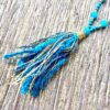 Teal Glass Turquoise and Gold Necklace and Earrings Set - Image 3