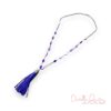 Purple Shell Leather Tassel Necklace