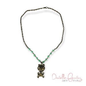 Bronze and Green Frog Prince Necklace