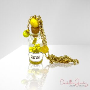 Yellow and Gold "Little Bit of Pixie Dust" Potion Bottle Necklace