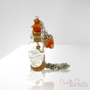 Aventurine Heart and Love Potion #9 Bottle Necklace