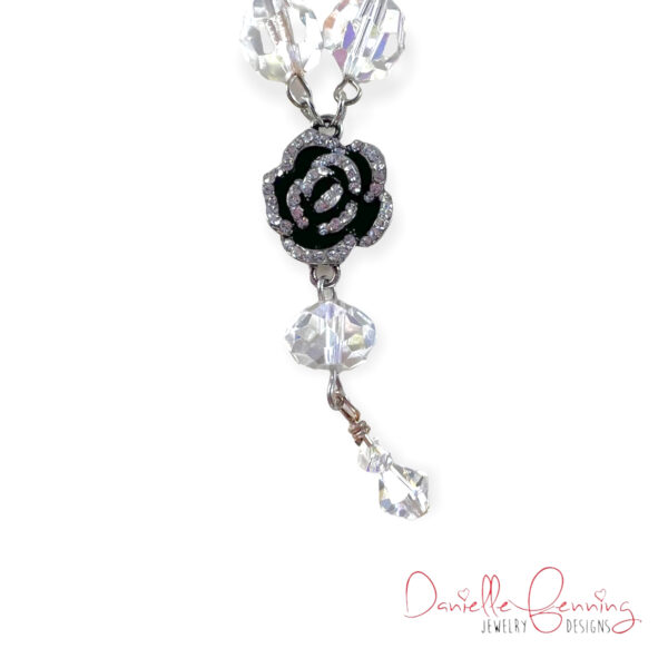 Rose Crystal Necklace and Earrings Set