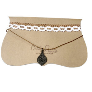 Cream Lace Double Bronze Choker