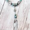 Seafoam Green, Clear Glass and Silver Tone Necklace and Earrings Set