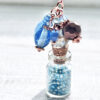 Light Blue and Bright Copper Potion Bottle Necklace