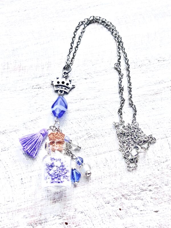 Lavender Crown Potion Bottle Necklace