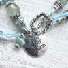 Green Jade and Blue Glass "Live Your Dream" Bracelet and Earrings Set