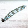 Green Jade and Blue Glass "Live Your Dream" Bracelet and Earrings Set