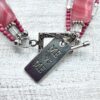 Red Striped Rectangle "Me vs Me" Bracelet and Earrings Set