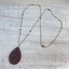 Wooden Flower Pendant Gold Chain Necklace