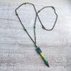 Yellow and Green Patina Arrow Bronze Necklace