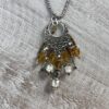 Silver and Gold Glass Chandelier Necklace