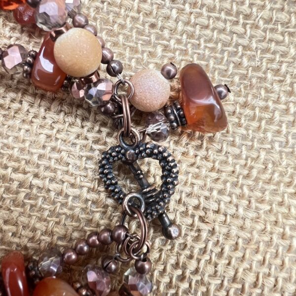 Aventurine, Glass & Copper Multi-Strand Bracelet & Earrings Set