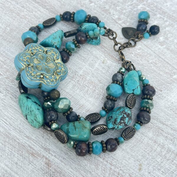 Turquoise & Labradorite Multi-Strand Bracelet