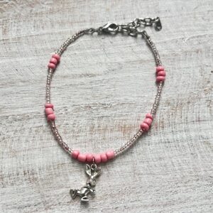 Light Pink Bunny Beaded Anklet