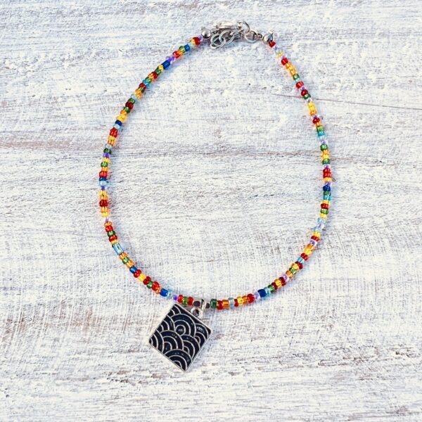 Rainbow Chinese Rainbow Beaded Anklet