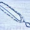 Gunmetal and Gray Glass Pearl Double Strand Necklace