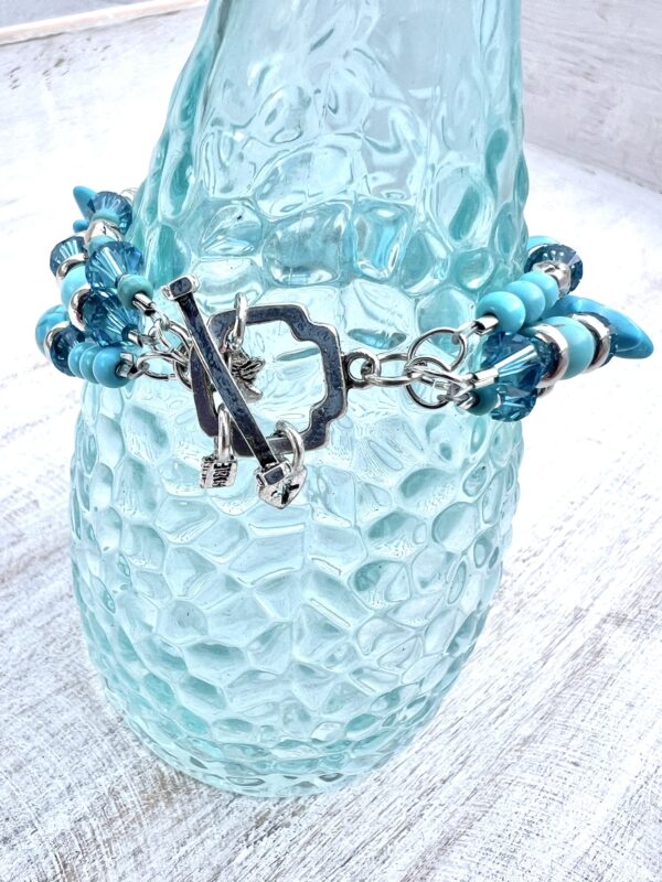 Turquoise Howlite Starfish and Glass Multi-Strand Bracelet & Earrings Set