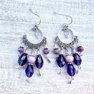 Lavender & Purple Circle Chandelier Earrings