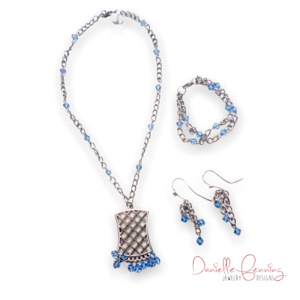 Blue Grill Necklace, Bracelet  & Earrings